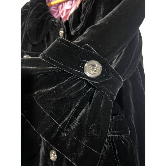 Jessica Jacket Girls 4 Black Velvet Coat Silk Blend Lined D20 - Picture 4 of 7